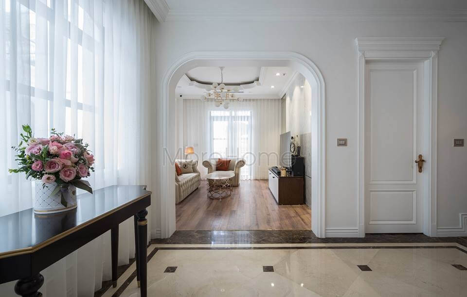 Ứng dụng gạch lát nền vân đá Marble kích thước 60x60 (cm) vào lát sảnh biệt thự Tham khảo các mẫu bố trí phòng khách đẹp và sang trọng