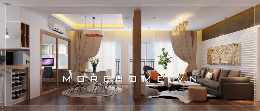 Thiết kế sắp xếp phòng khách với đồ nội thất gỗ hiện đại trẻ trung mang đến sự tinh tế và sang trọng cho không gian tiếp khách Thiết kế nội thất
