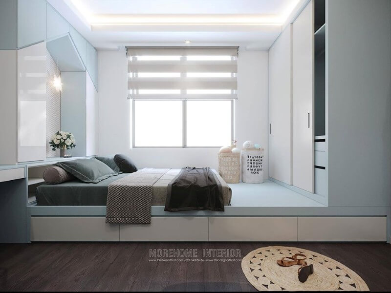 Thiết kế nội thất phòng ngủ cho bé trai với gam màu xanh năng động Thiết kế chung cư