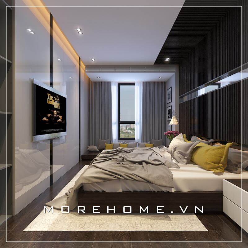 Nếu bạn sở hữu một căn phòng ngủ chung cư nhỏ thì đừng nên bỏ qua mẫu thiết kế phòng ngủ hiện đại này của chúng tôi nhé! Thiết kế chung cư