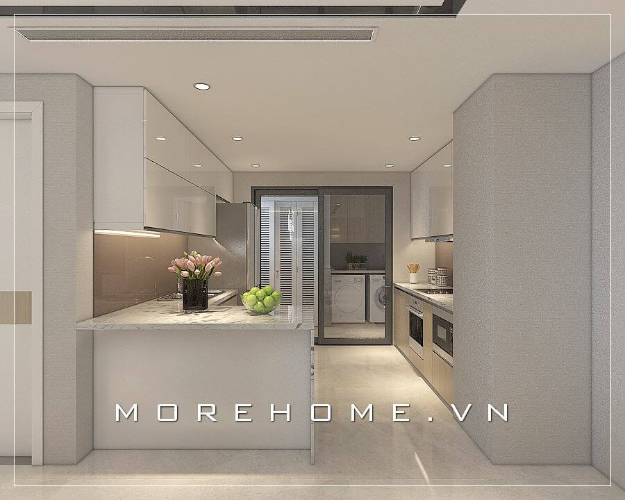 Thiết kế nội thất phòng bếp hiện đại, đơn giản cho nhà chung cư Thiết kế nội thất