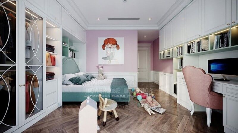 Bố trí nội thất phòng con gái đẹp, đáng yêu. thiết kế nội thất chung cư