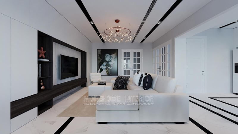 Thiết kế nội thất phòng khách nhà phố hiện đại thiết kế chung cư