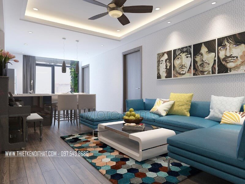 Nội thất phòng khách chung cư phong cách hiện đại thiết kế chung cư