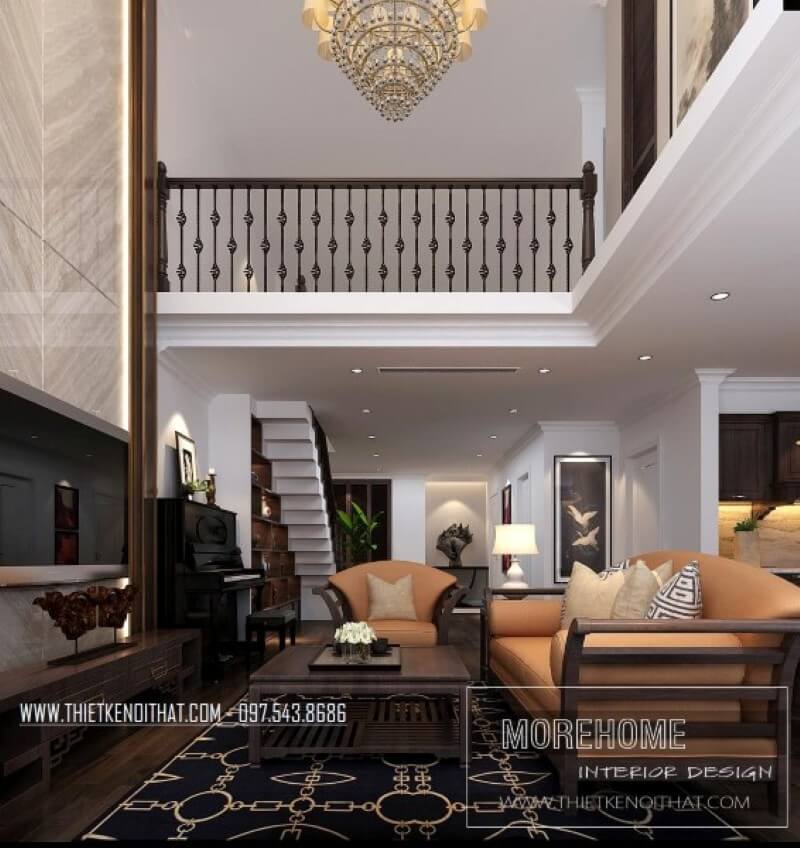 Thiết kế nội thất chung cư Hà Đô cao cấp với tone màu trầm chủ đạo, không chỉ toát lên sự ấm áp mang dáng dấp của một căn biệt thự Đà Lạt cổ sang trọng mà quý phái thiết kế nội thất chung cư