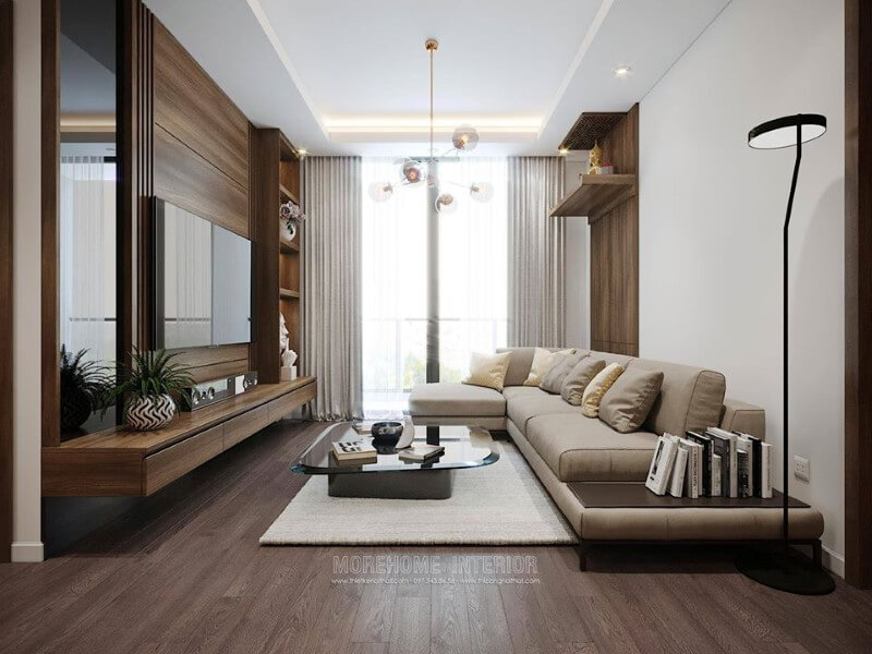 Nội thất phòng khách chung cư hiện đại đẹp tinh tế