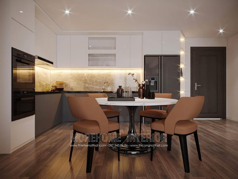 Thiết kế phòng ăn hiện đại ấn tượng cho căn hộ chung cư thiết kế chung cư