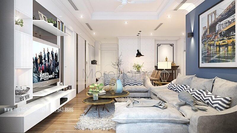 Mẫu thiết kế nội thất căn hộ Park Hill hiện đại tập trung vào công năng sử dụng mà lược bỏ đi những chi tiết rườm rà, không cần thiết mang lại cho gia chủ một không gian sống tiện nghi, thoải mái và không kém phần năng động Nội thất chung cư đẹp