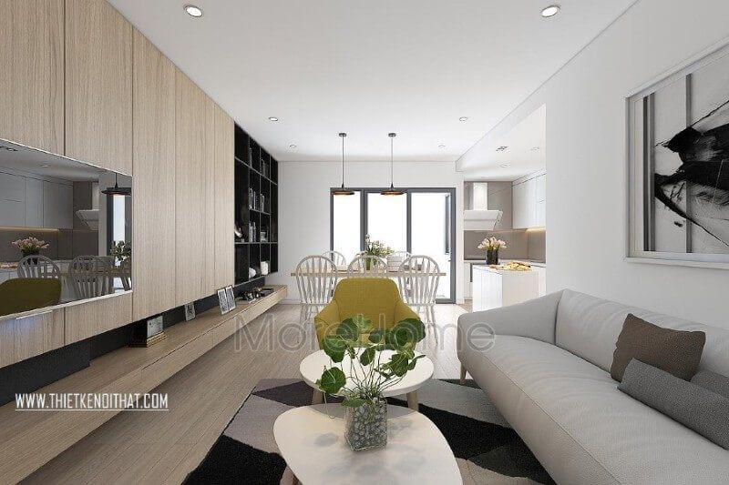 Mẫu thiết kế nội thất chung cư Home City hiện đại nhấn mạnh vào công năng sử dụng và lược bỏ đi mọi chi tiết rườm rà, rối mắt, giúp gia chủ tiết kiệm được diện tích sinh hoạt mà không hề làm mất đi tính công năng của sản phẩm. thiết kế nội thất chung cư
