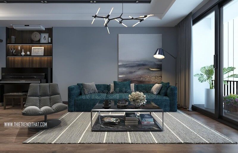 Thiết kế nội thất phòng khách chung cư với nội thất hiện đại đẹp sang trọng Thiết kế phòng khách chung cư hiện đại đẹp