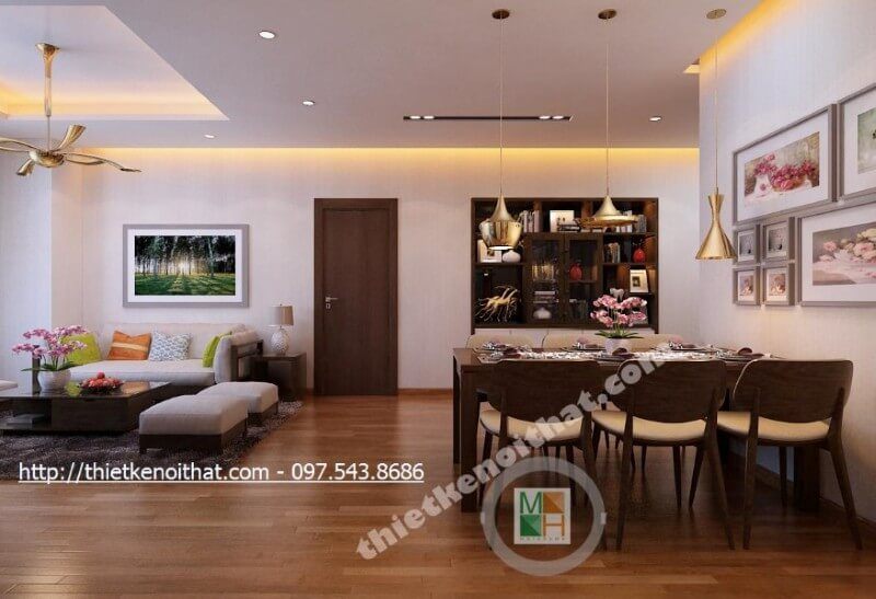 Trang trí nội thất phòng ăn chung cư phong cách hiện đại Mẫu nội thất chung cư đẹp