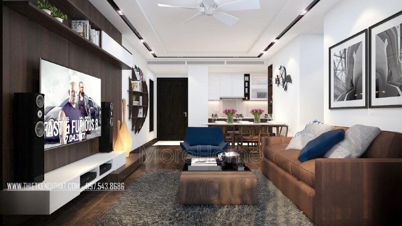 Thiết kế nội thất căn hộ Home City phong cách hiện đại trẻ trung, cá tính mà không kém phần tinh tế, thanh lịch thiết kế chung cư