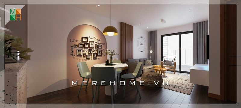 Với thiết kế cửa kính lùa ban công đẹp, hiện đại giúp căn phòng trở nên thông thoáng và rộng rãi hơn. thiết kế nội thất chung cư