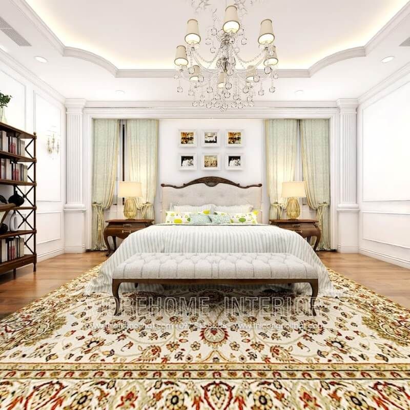Điểm danh mẫu giường ngủ gỗ óc chó đẹp phong cách tân cổ điển được khách hàng chọn thiết kế và thi công sản xuất nhiều tại Morehome thiết kế chung cư
