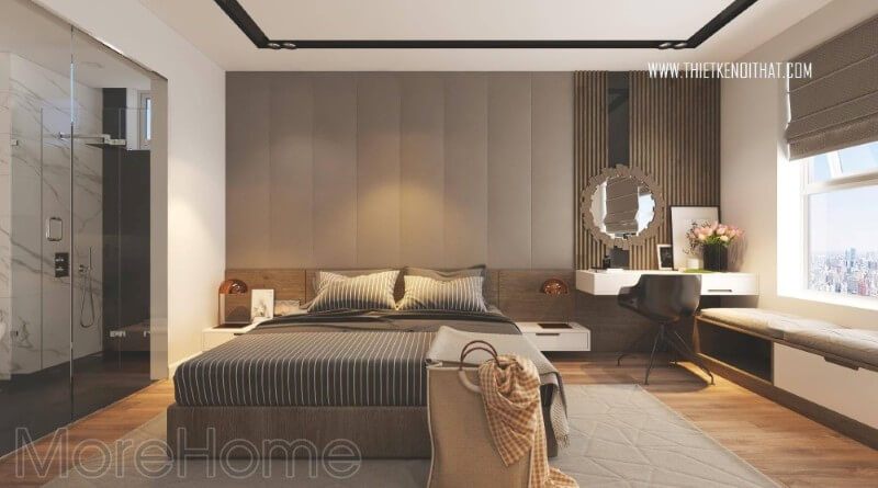 Trang trí nội thất phòng ngủ đơn giản tiện nghi Mẫu nội thất chung cư đẹp