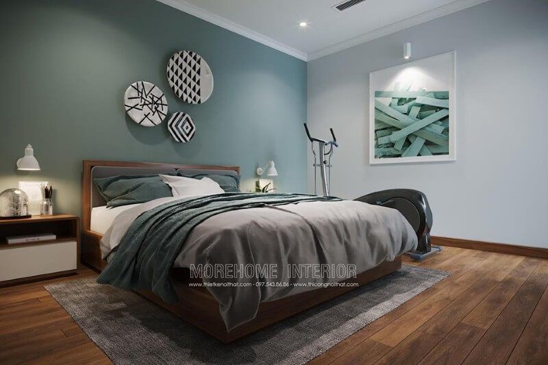 Thiết kế phòng ngủ con hiện đại, năng động với màu sắc và thiết bị tập gym Nội thất chung cư đẹp